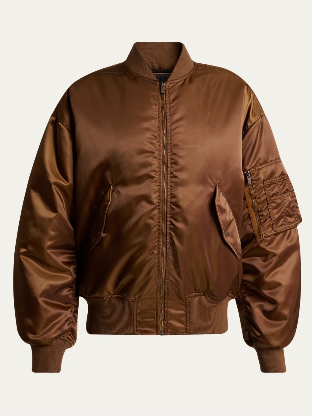 NEW Saint Laurent 2025 satin finish metallic bomber jacket
